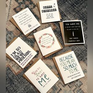 Set of Seven Irreverent Notecards | Birthday, Sympathy, Just Because